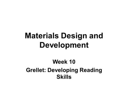 Materials Design and Development