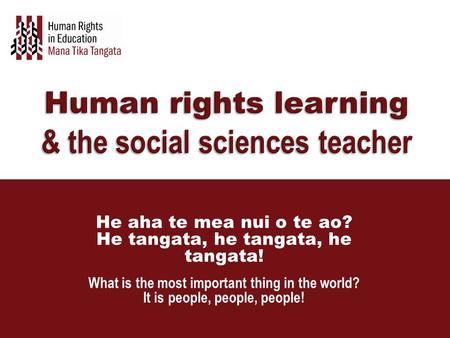 Human rights learning & the social sciences teacher