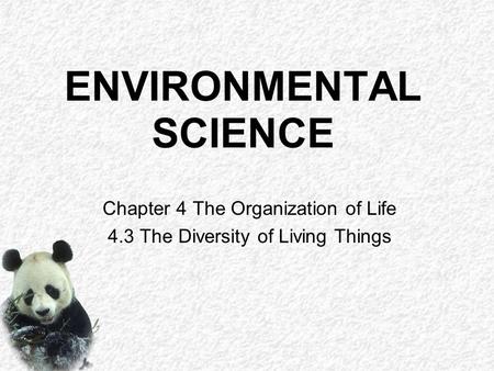 ENVIRONMENTAL SCIENCE