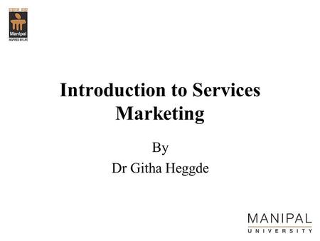 Introduction to Services Marketing