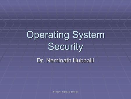 Operating System Security