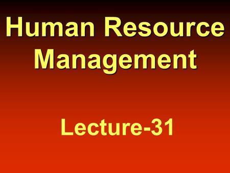 Human Resource Management