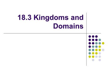 18.3 Kingdoms and Domains. Updates to Linnaeus’ System a. Some organisms had to be reclassified as we learned more -Example: Sponges had to be reclassified.