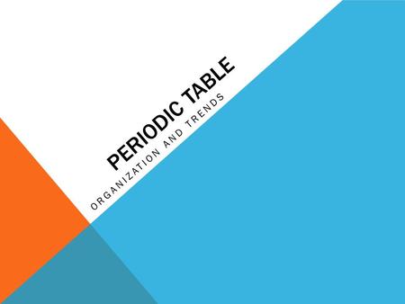 PERIODIC TABLE ORGANIZATION AND TRENDS. INTRODUCTION  In 1869 a Russian scientist named Dmitri Mendeleyev constructed 1 st periodic table.  He organized.