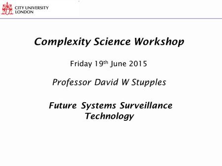 Complexity Science Workshop