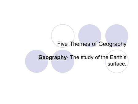 Five Themes of Geography