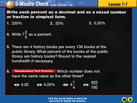 Transparency 7 Click the mouse button or press the Space Bar to display the answers.