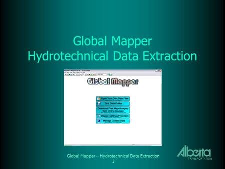 Global Mapper Hydrotechnical Data Extraction