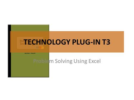 Problem Solving Using Excel