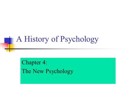 A History of Psychology