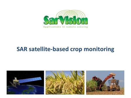 SAR satellite-based crop monitoring. 1. SAR crop monitoring.