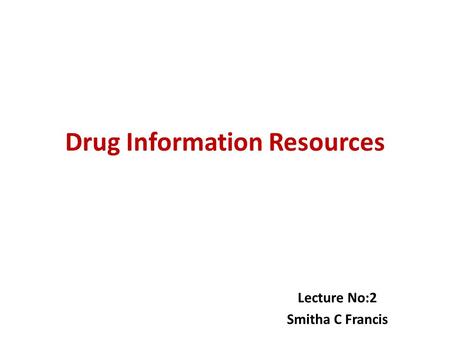 Drug Information Resources