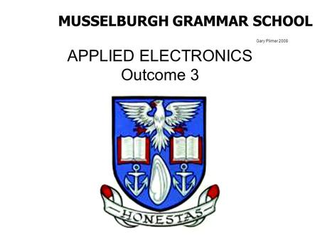 APPLIED ELECTRONICS Outcome 3