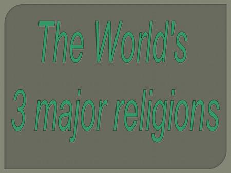 To truly understand Judaism and Islam and many of the conflicts today between the two, you need to understand the birth of two ethnic groups … Jews and.