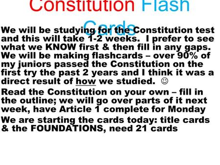 Constitution Flash Cards