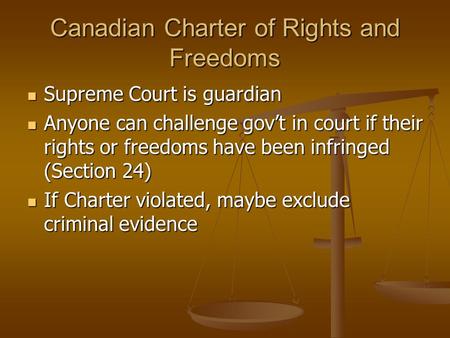 Canadian Charter of Rights and Freedoms