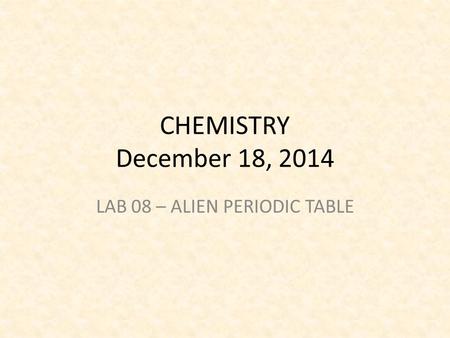 LAB 08 – ALIEN PERIODIC TABLE