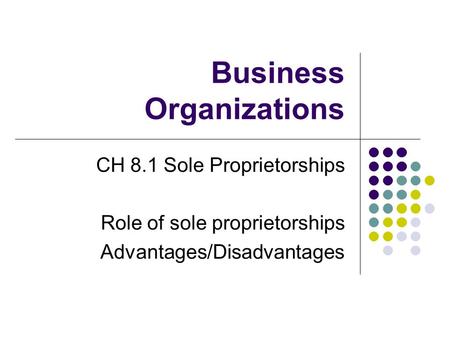 Business Organizations