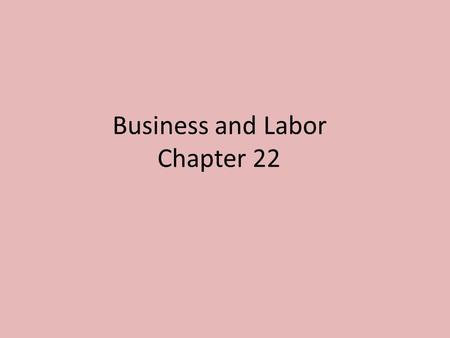 Business and Labor Chapter 22. 1 st Type of Business: Proprietorships -The most common form of business organization in the US is the *sole proprietorship,