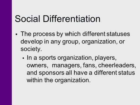 Social Differentiation