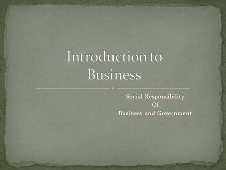 Introduction to Business