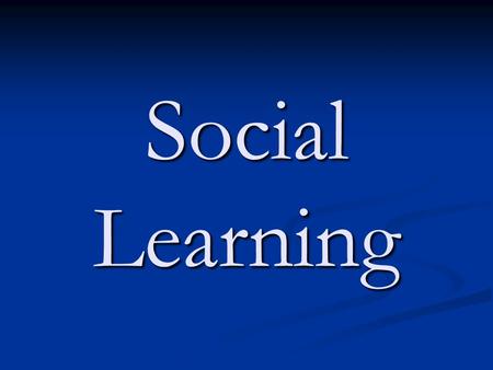 Social Learning. Social Learning – Web 2.0 Del.icio.us