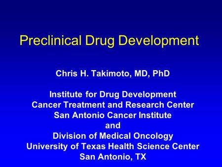 Preclinical Drug Development