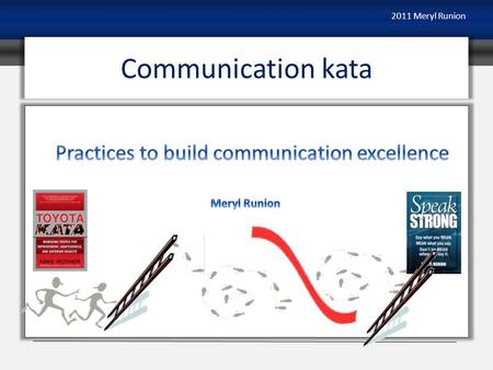 2011 Meryl Runion Communication kata. 2011 Meryl Runion What is a kata?