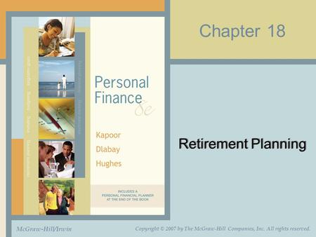 Chapter 18 Retirement Planning McGraw-Hill/Irwin