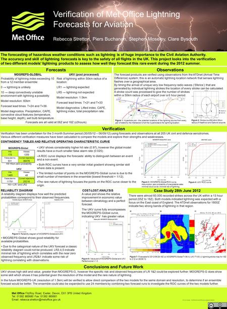 Verification has been undertaken for the 3 month Summer period (30/05/12 – 06/09/12) using forecasts and observations at all 205 UK civil and defence aerodromes.
