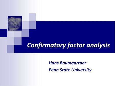 Confirmatory factor analysis