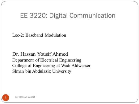 EE 3220: Digital Communication