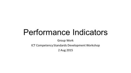 Performance Indicators