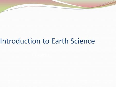 Introduction to Earth Science