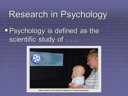 Research in Psychology