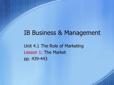 IB Business & Management