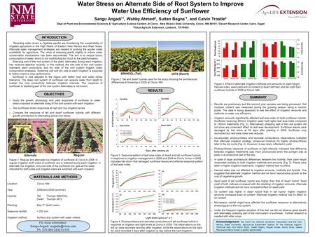 Receding water levels in Ogallala aquifer are threatening the sustainability of irrigated agriculture in the High Plains of Eastern New Mexico and West.