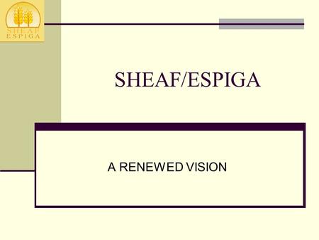 SHEAF/ESPIGA A RENEWED VISION. Priorities S SALUD HEALTH EDUCATION AGRICULTURE FOUNDATION H E A F.