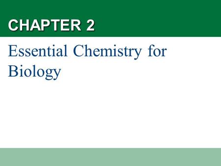 Essential Chemistry for Biology