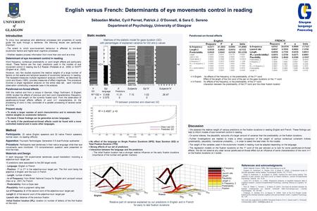 Introduction To know how perceptual and attentional processes and properties of words guide the eyes through a sentence, the following issues are particularly.