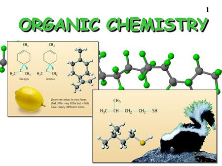 1 ORGANIC CHEMISTRY. 2 Types of Organic Compounds organic compounds.Vast majority of over 20 million known compounds are based on C: organic compounds.