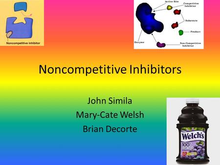 Noncompetitive Inhibitors John Simila Mary-Cate Welsh Brian Decorte.