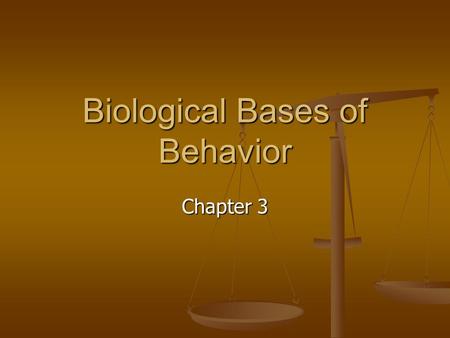 Biological Bases of Behavior