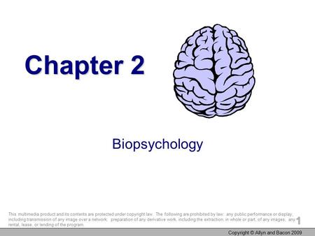 Copyright © Allyn and Bacon 2009 1 This multimedia product and its contents are protected under copyright law. The following are prohibited by law: any.