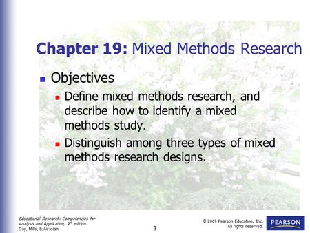 Chapter 19: Mixed Methods Research