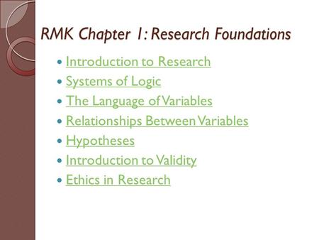 RMK Chapter 1: Research Foundations