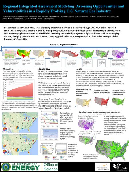 Regional Integrated Assessment Modeling: Assessing Opportunities and Vulnerabilities in a Rapidly Evolving U.S. Natural Gas Industry Principal Investigators: