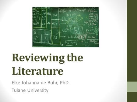 Reviewing the Literature