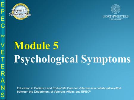 EPE C for VE T E R A N S EPE C for VE T E R A N S Education in Palliative and End-of-life Care for Veterans is a collaborative effort between the Department.