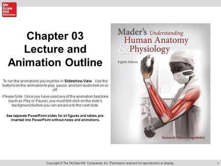 1 Chapter 03 Lecture and Animation Outline Copyright © The McGraw-Hill Companies, Inc. Permission required for reproduction or display. To run the animations.